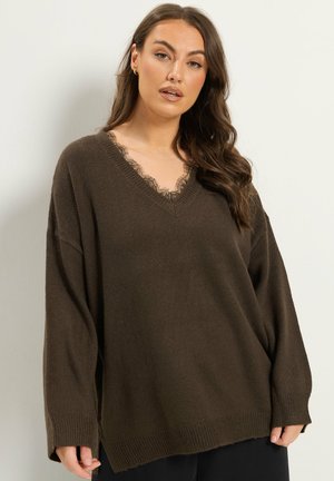Yours Clothing, PLUS SIZE JUMPERS - Pullover - chocolate