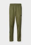 WORKOUT ESSENTIALS ALL-SET 3 STRIPES KNIT - Pantalon de survêtement - olive strata/black