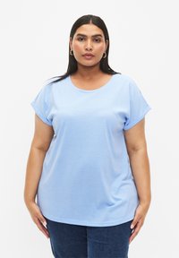 Zizzi SHORT SLEEVED BLEND - Pamata T-krekls - serenity