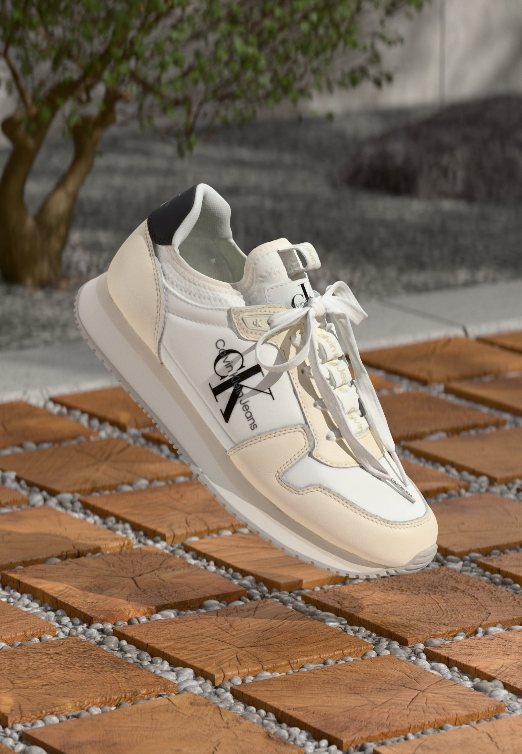 Calvin Klein Yuzo Sneakers Mens 11.5 Cream Leather Casual Lace Up New Amazon.com | Calvin Klein Mens Blend Ivory Multi 7 Medium  main image 3