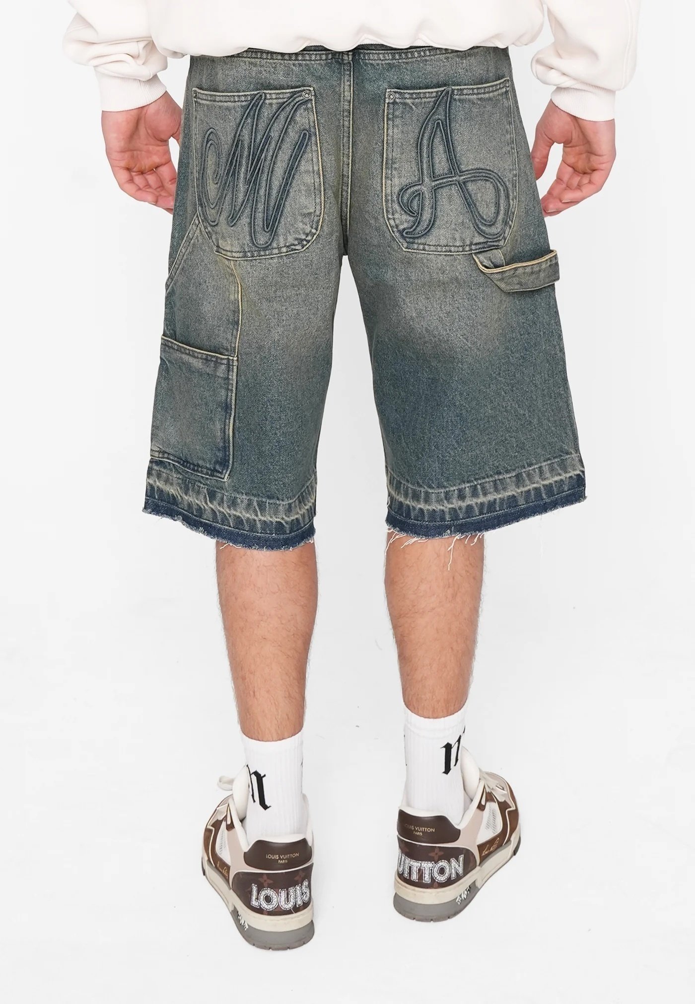 Multiply Apparel BAGGY JORKS - Denim shorts - blue sand/blue - Zalando