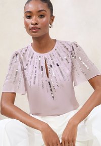 Lipsy REGULAR FIT - EMBELLISHED KEYHOLE SLEEVE - Blouse - lilac