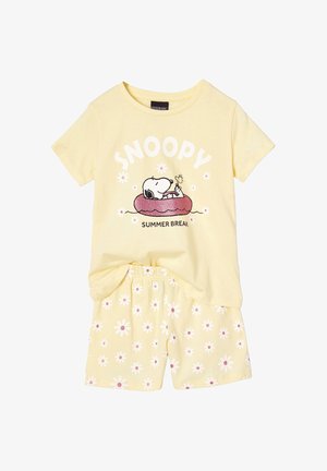Vertbaudet, SOMMER-PEANUTS SNOOPY MIT BLUMEN SET - Pyjama set - pastellgelb