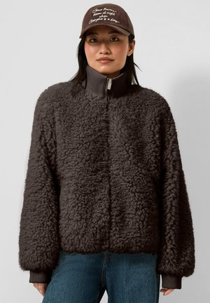 QS, OUTDOOR-JACKE - Fleece jacket - dunkelbraun
