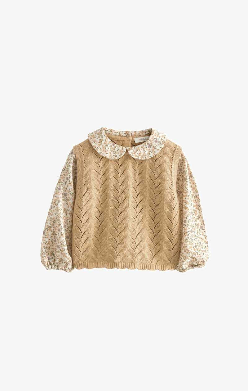 Next REGULAR FIT - Ilgarankovis viršutinės dalies drabužis - ecru marl