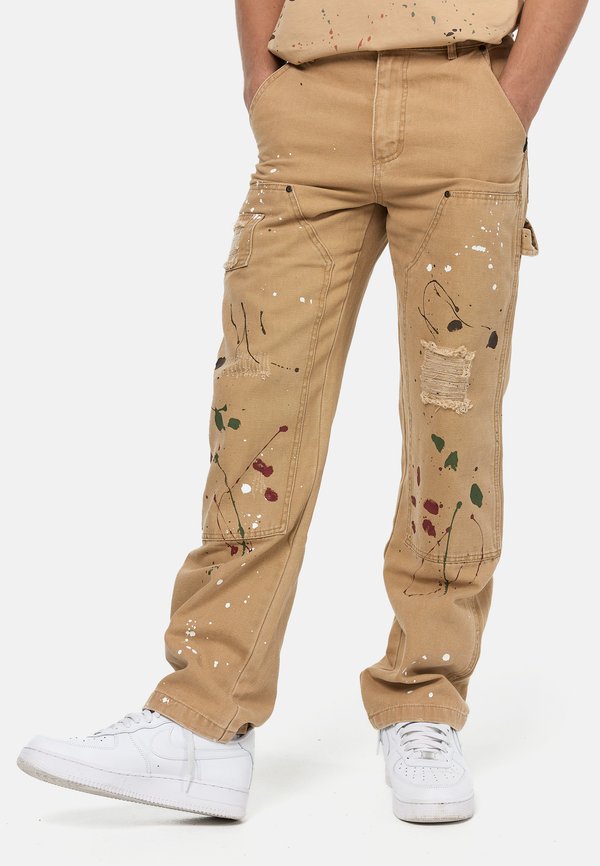 PAINTSPLATTER PANTS - Trousers - sand