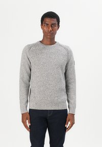 TOM TAILOR STRUCTURED MULTICOLOR CREW NECK  - Trui - beige/off white