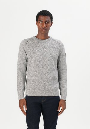 TOM TAILOR STRUCTURED MULTICOLOR CREW NECK  - Pullover - beige/off white