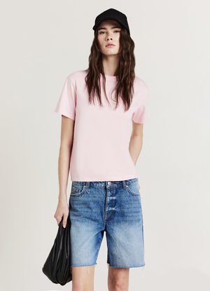 BERMUDA RAW CUT MED - Denim shorts - blu denim medio