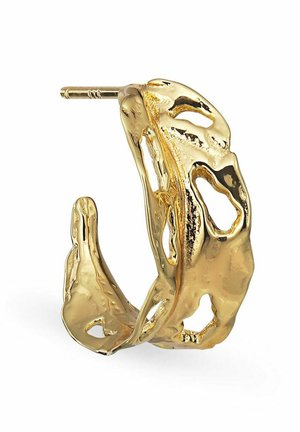 BIG LEAF HOOP LEFT - Single earring - gold plated silver coloured