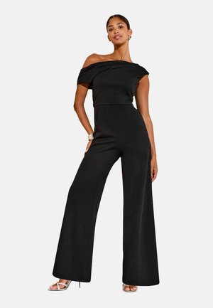 REGULAR FIT WIDE LEG - Kezeslábas - black
