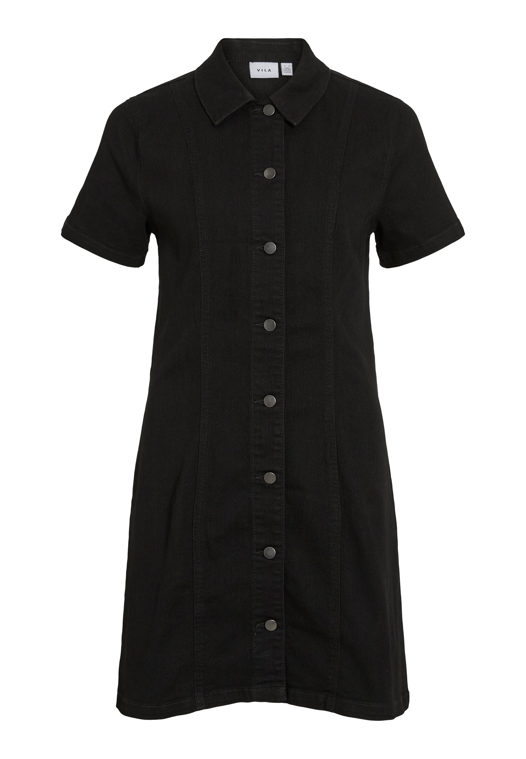 VILA VINISA - Denim dress - black denim/black - Zalando