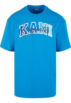 Karl Kani SERIF ORIGINATOR - Apdrukāts T-krekls - aqua