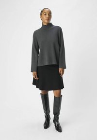 Object OBJREYNARD HIGH NECK - Trui - dark grey melange