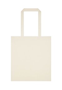Bolso tote beige hecho de un tejido resistente. Presenta dos asas planas y un diseño cuadrado sin patrones o acentos visibles.