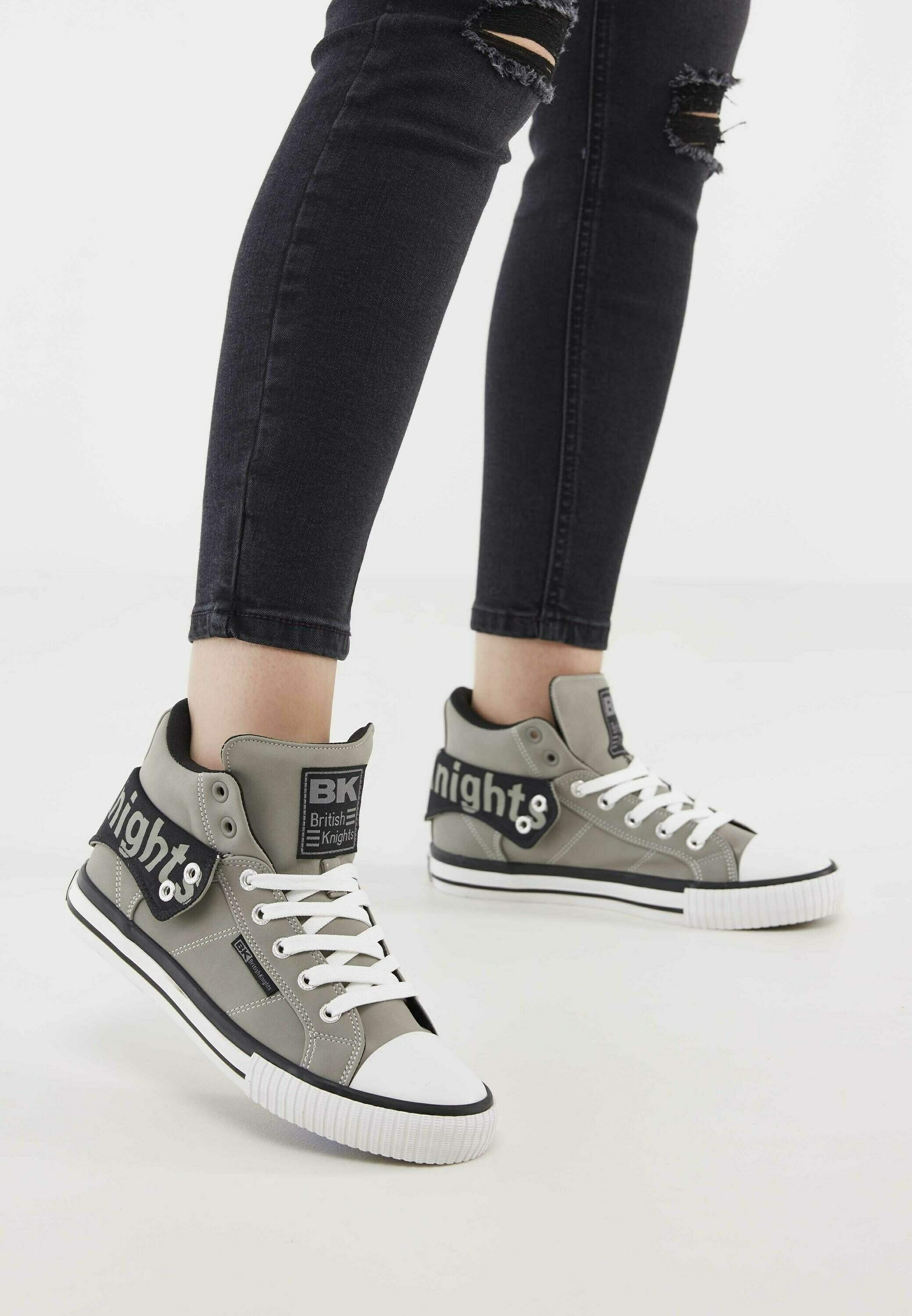 British Knights Sneakers hoog - lt grey/black/Lichtgrijs - Zalando.nl