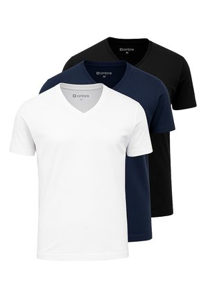 SET OF 3 - Camiseta básica - white navy black