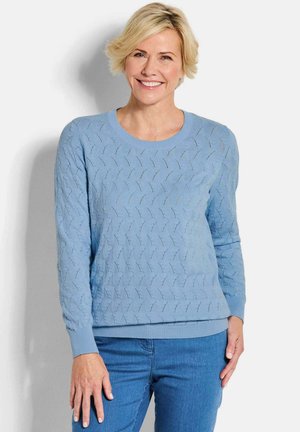 PULLOVER MIT ZICKZACK-MUSTER - Strickpullover - light blue