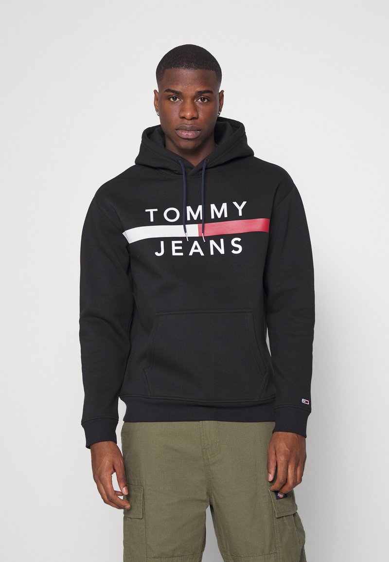 Tommy Jeans REFLECTIVE FLAG HOODIE - Sweatshirt com capuz - black