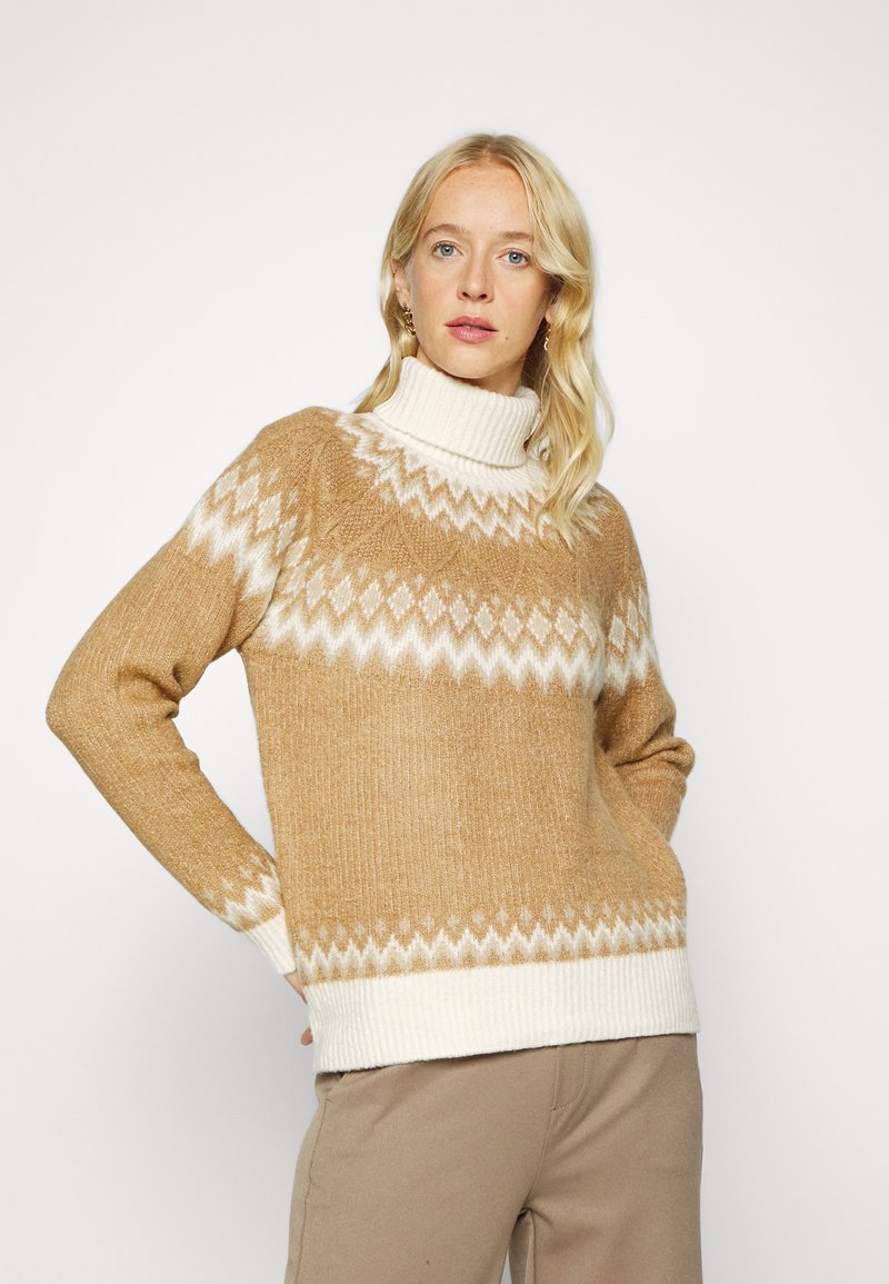ONLY Tall ONLMARJANA HIGHNECK - Camisola - toasted coconut/taupe gray/pumice stone/humus