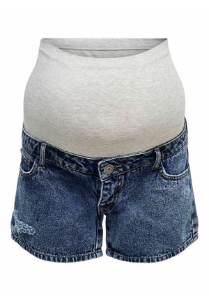 ONLY MATERNITY MAMA HIGH WAIST - Jeansshorts - medium blue denim