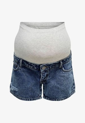 ONLY MATERNITY MAMA HIGH WAIST - Jeansshorts - medium blue denim