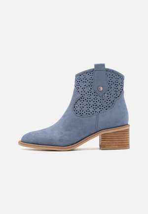 Cowboy/biker ankle boot - blue