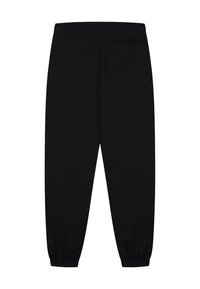 Zwarte sweatpants van katoen, met een elastische tailleband, taps toelopende boorden en een enkele achterzak. Glad materiaal en een minimalistisch ontwerp.