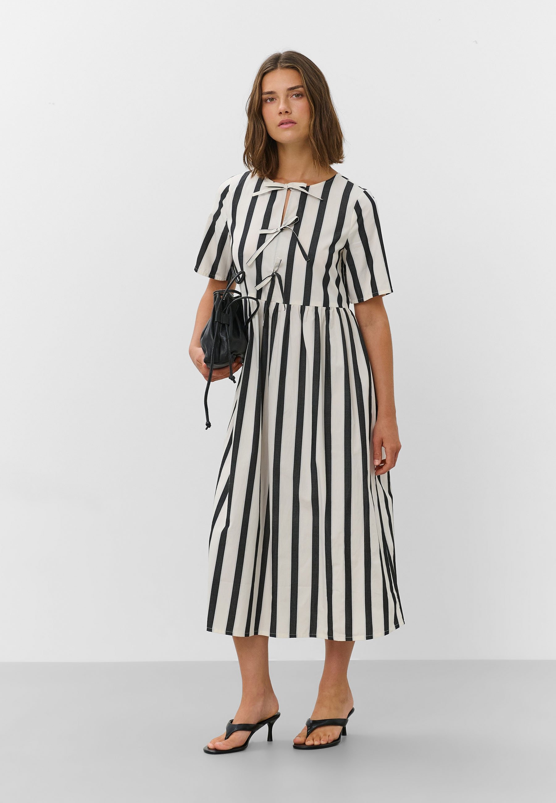 dresses women black vertical stripe Soaked in Luxury SLNENA - Day dress White Polkadot Premium White Trench coat women Wedding dresses Color:Steel Gray