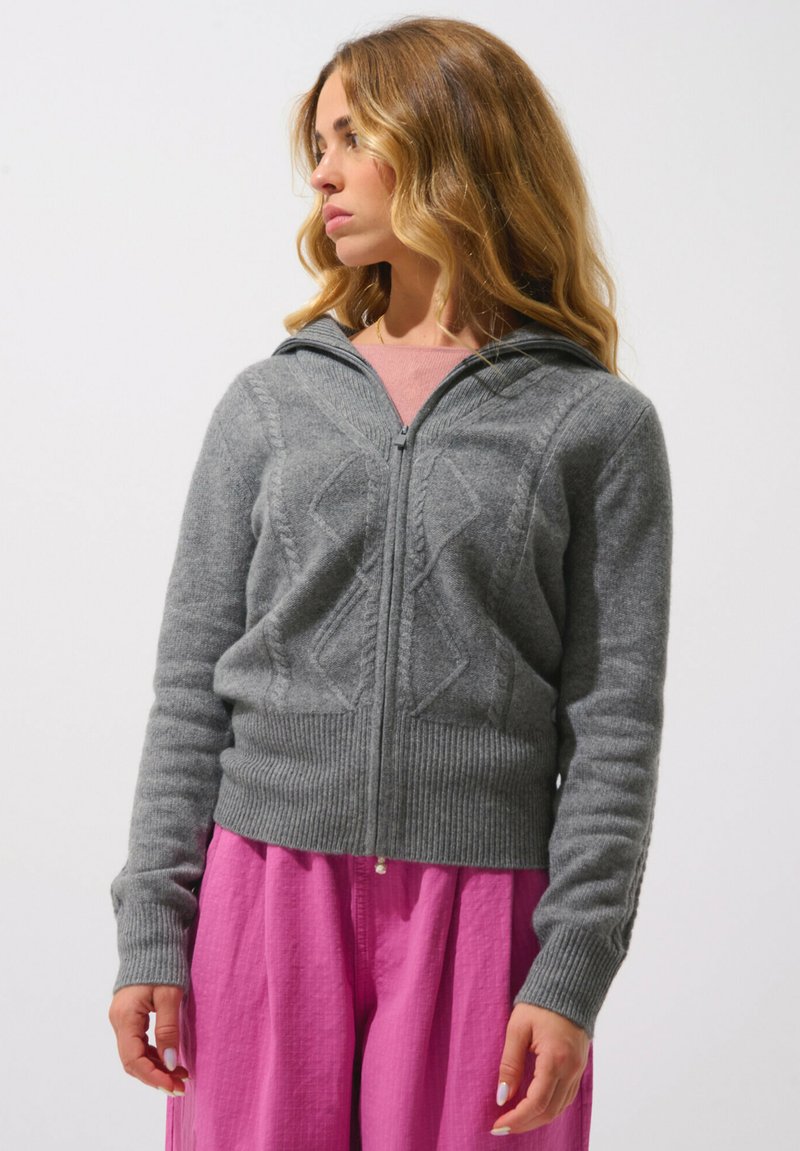 Authentic Cashmere Kardigan - mottled flannel