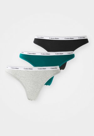 THONG MODERN LOGO 3 PACK  - Thong - black/grey heather/turf