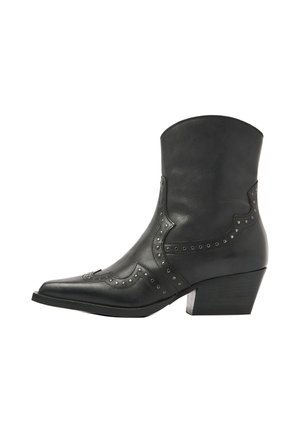 Cowboy/biker ankle boot - black