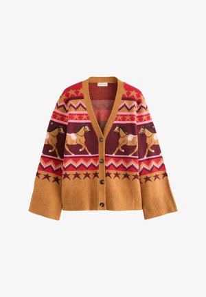 Love & Roses, V-NECK KNITTED CARDIGAN - Kardigán - camel