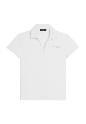 MANICA CORTA CON SCOLLO A V E COLLO A  - Polo - white