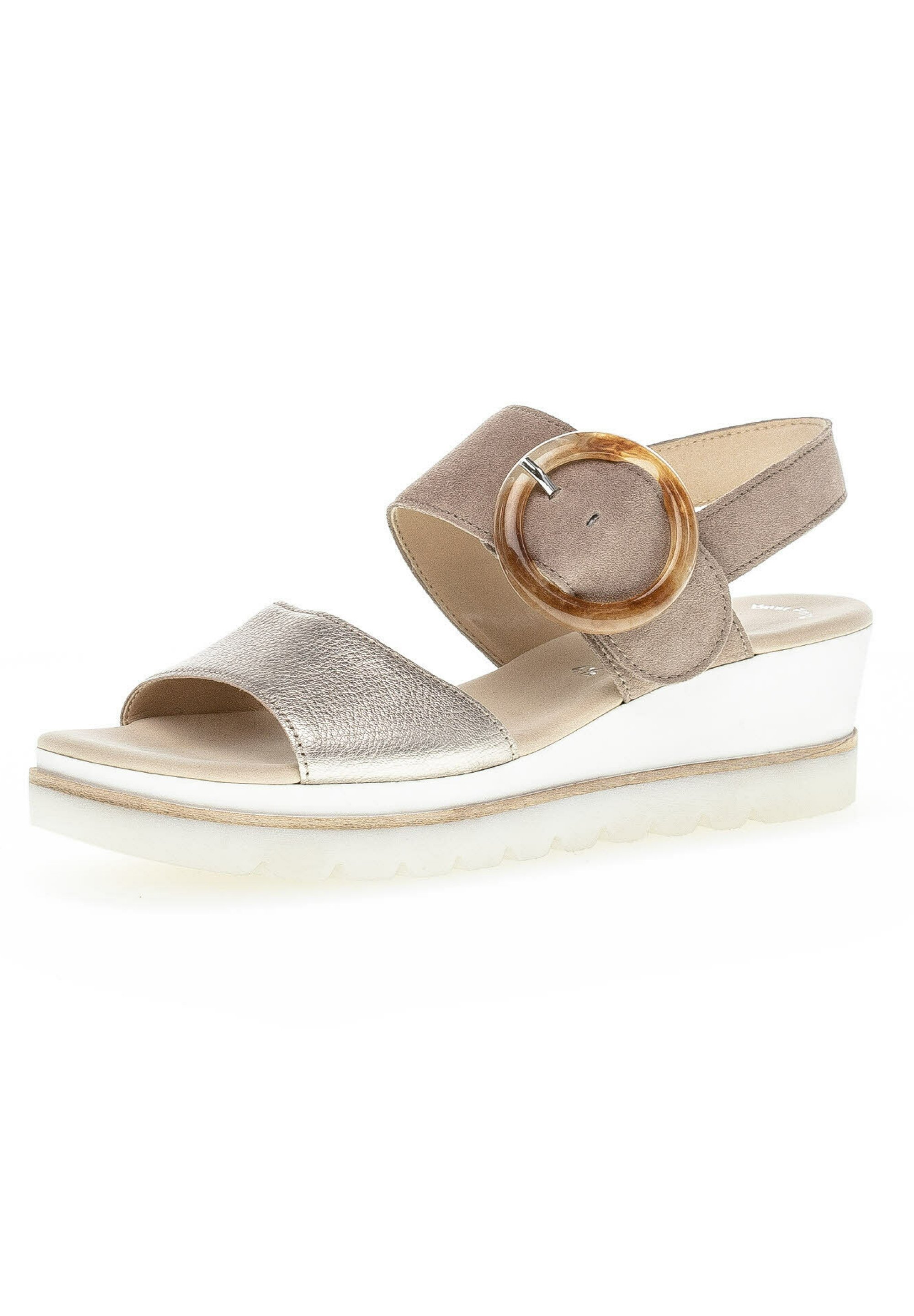 Gabor Sandalen met sleehak - puder rabbit/grijs - Zalando.nl