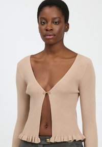 INFLUENCER FRILLED - Cardigan - beige