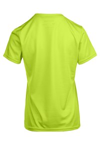 Kortärmad, rundhalsad t-shirt i klar limegrön, tillverkad av tunt, lätt tyg med en enfärgad baksida och utan synliga logotyper eller mönster.