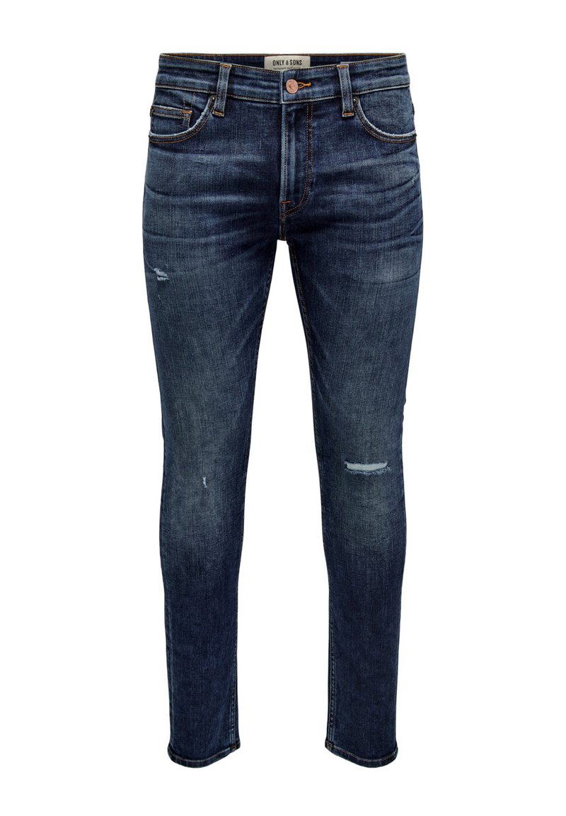 Only & Sons Slim fit jeans donkerblauw denim