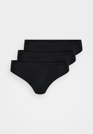 Tre par sorte bikini-undertøj lavet af et glat stof, der har en low-rise talje og sømløse kanter for komfort.