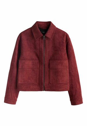 REGULAR FIT ZIP THROUGH - Kunstlederjacke - rust brown