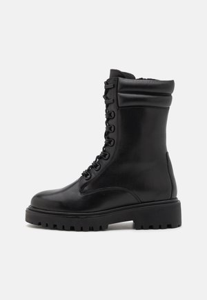 Platform ankle boots - black