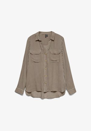 Vero Moda Curve, VMBUMPY L/S SHIRT NEW CURVE GA NOOS - Chemisier - cocoa brown