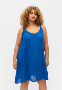 Zizzi SOLID COLOUR STRAP - Dnevna obleka - victoria blue
