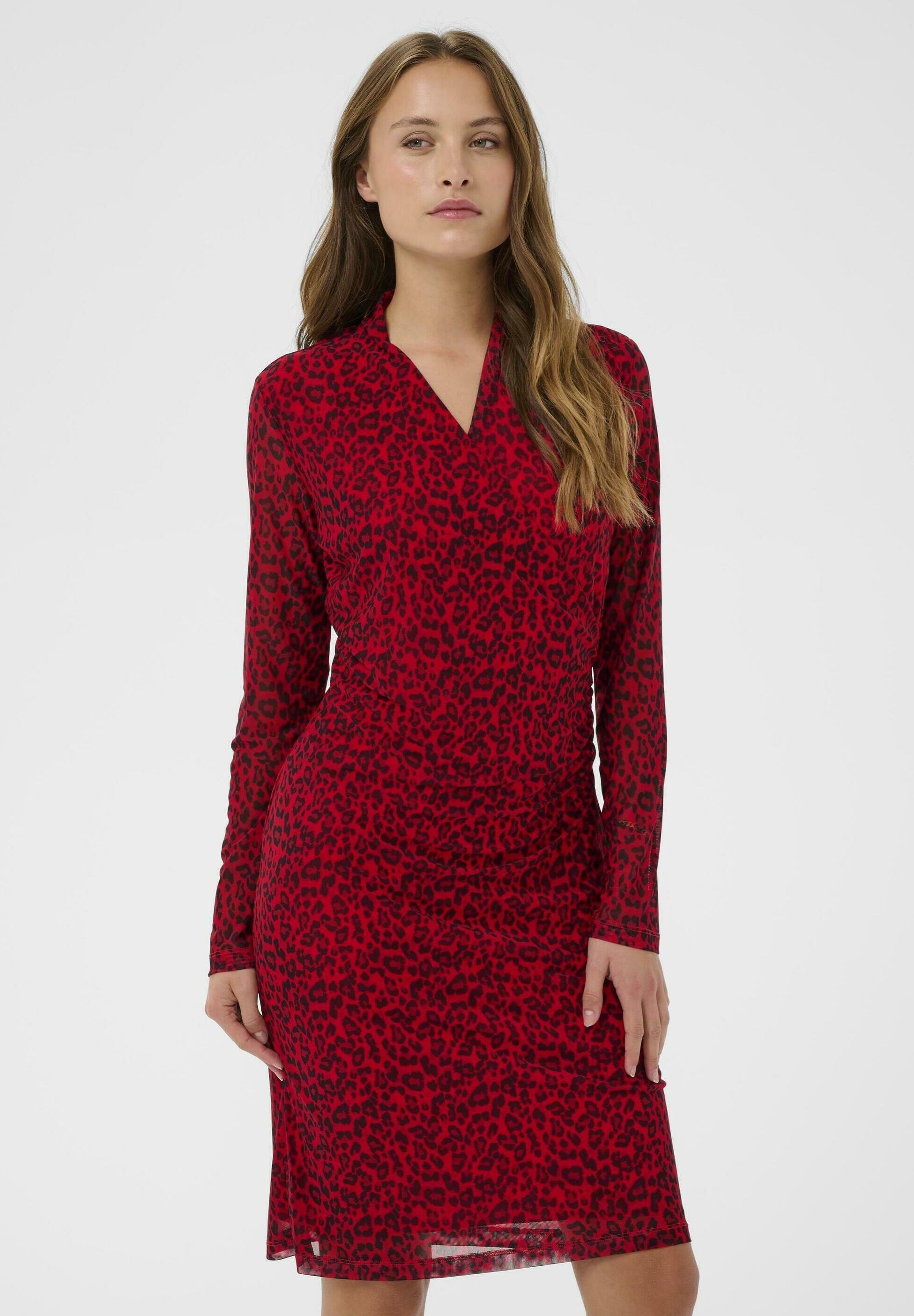 open lace back dress Frederica Plunge Maxi Dress Red main image 0