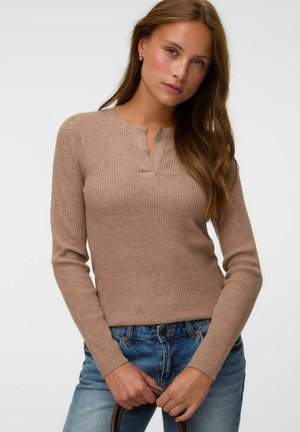 Vero Moda KNITTED TOP AWHEDDA KNIT TOP - Maglione - warm taupe