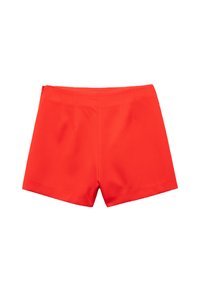 Rode shorts met een strakke pasvorm, gekenmerkt door mooie lijnen, een gladde textuur en zonder zichtbare patronen of hardware.