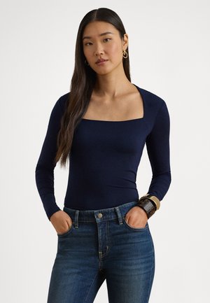 STRETCH JERSEY SQUARE-NECK TOP - Top s dlhým rukávom - lauren navy