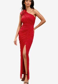 Lipsy PETITE FIT - CORSAGE ONE SHOULDER RUCHED  - Maxi šaty - red