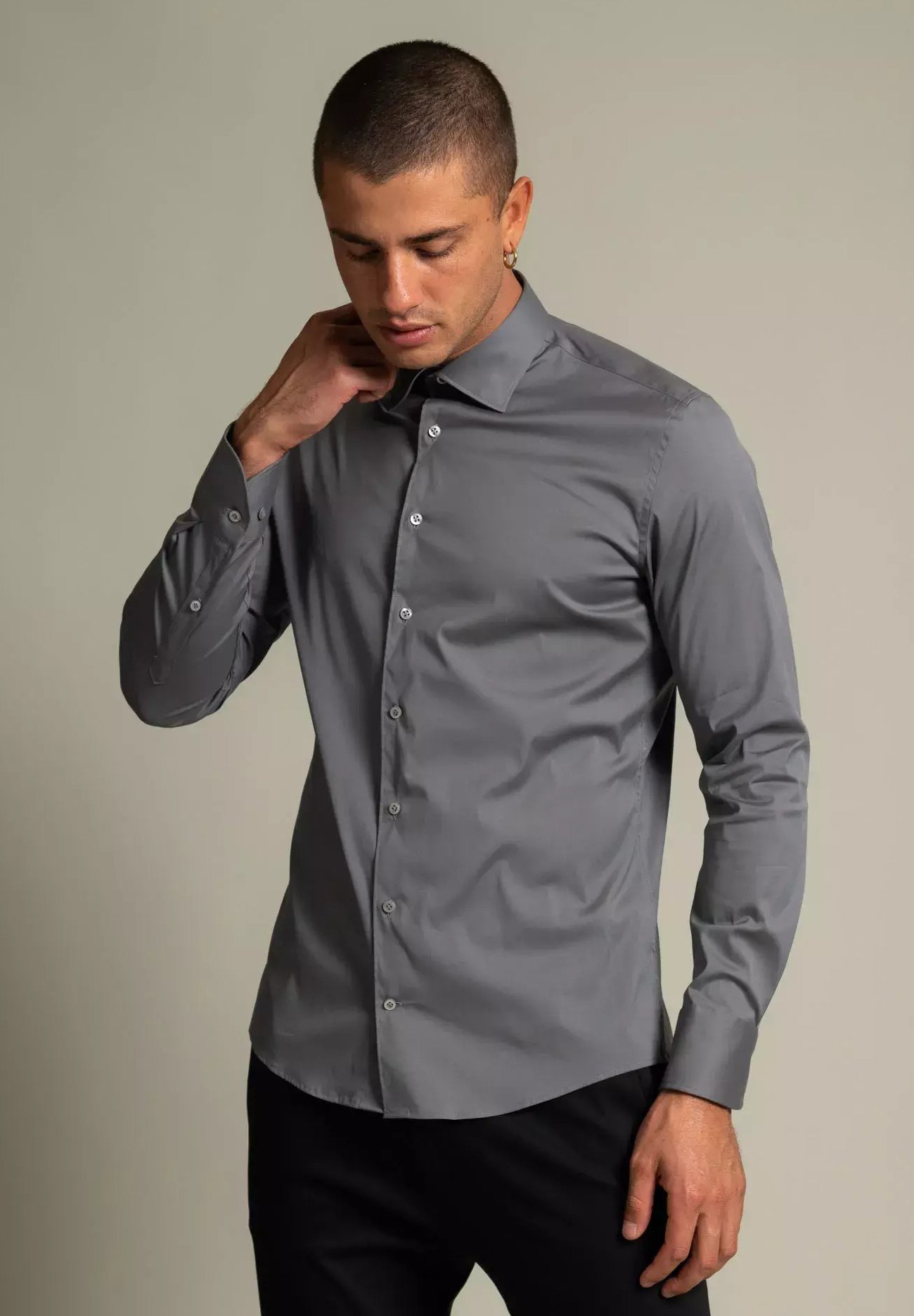 fakts STRETCH POP - Formal shirt - grau 