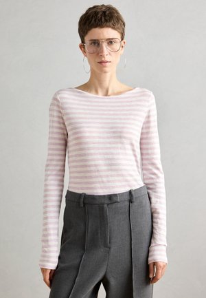 LONG SLEEVE BOAT NECK STRIPED - Long sleeved top - multi/pale lilac